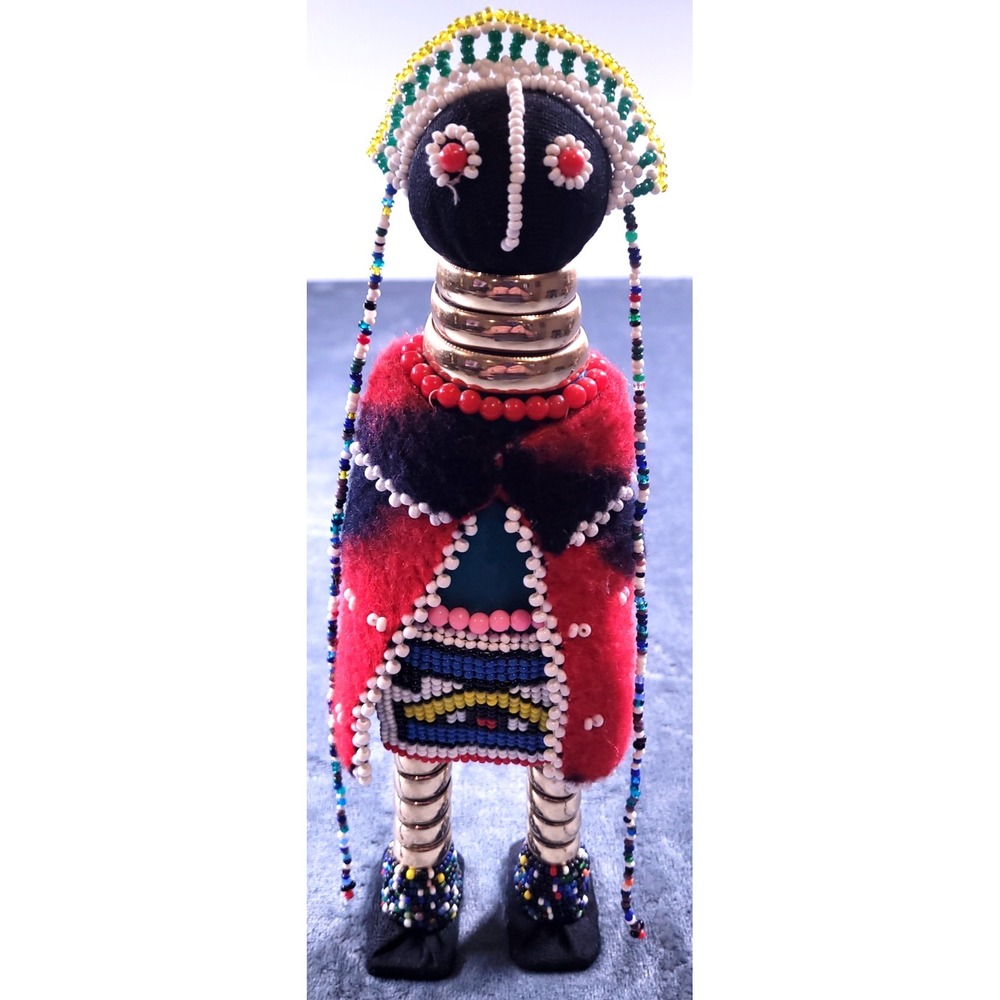 Vintage Ndebele Tribal Folk Art South African Fertility Doll 11"